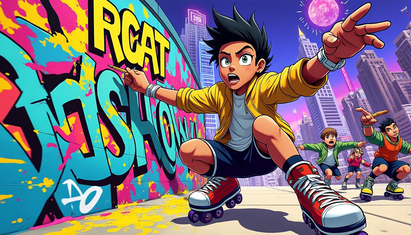 découvrez hyperfunk, le nouveau jeu de rollers et de graffiti de team reptile, fortement inspiré par l’univers de jet set radio. parcourez des environnements urbains dynamiques, personnalisez votre style et laissez votre empreinte artistique en affrontant vos rivaux !